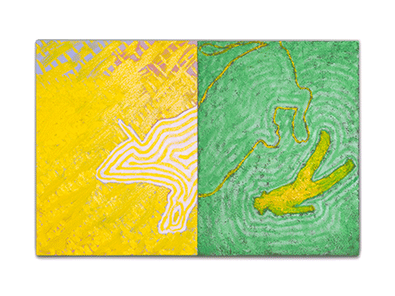 Picture of the fourteenth figurative painting in this series of abstract artworks.