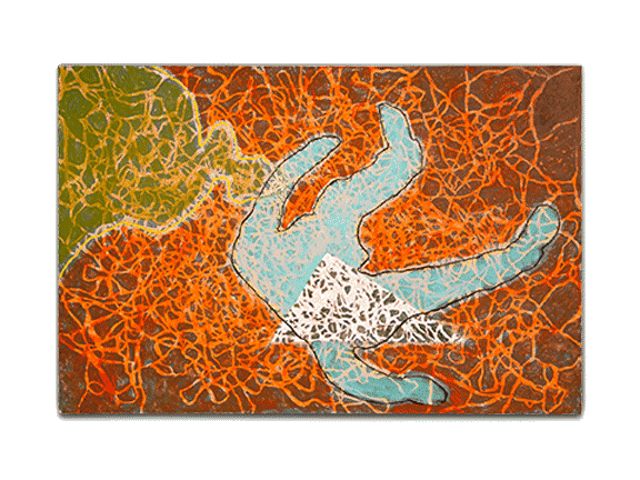 Image of line drawing as abstract painting