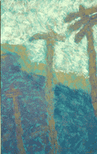 Figurative oils of a telephone pole.