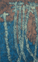 Odd oil painting of utility poles.